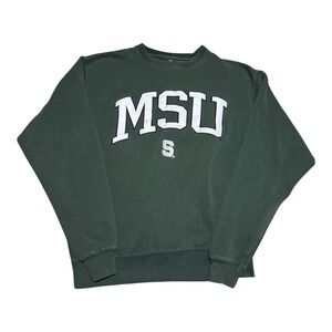 J.America Michigan State University Green Crewneck Sweatshirt Adult Large